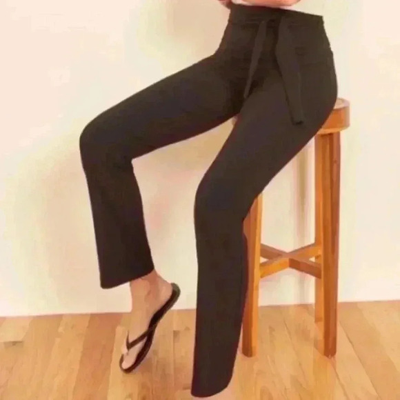 REFORMATION NWT Black Kassia Tie Waist Rib Pants XL - Picture 1 of 7